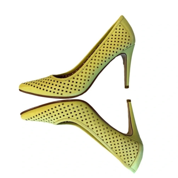 Halogen Lime Green Perforated High Heels women’s shoes size 7 - Picture 2 of 8